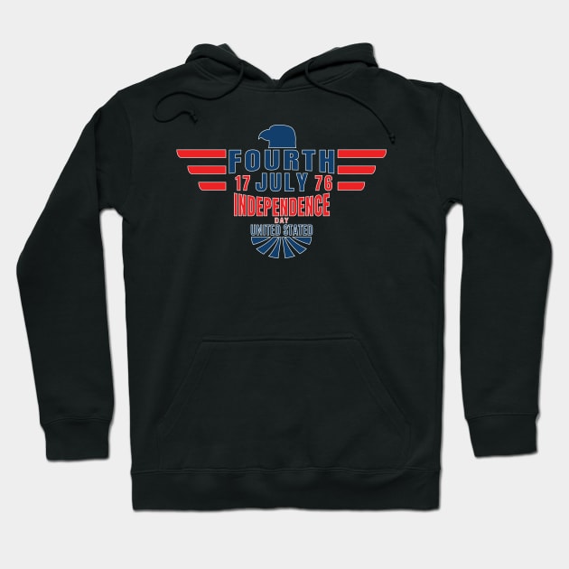 Red White and Blue Independence Day of United Stated Hoodie by Tee3D